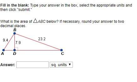 What is the area of abc below? if necessary, round your answer to two decimal places.