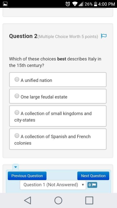 Which of these choices best describes italy in the 15th century?