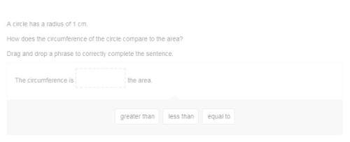 Screenshot with answers included a circle has a radius of 1 cm. how does the circumferen
