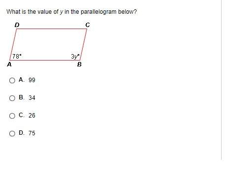 What is the value of y in the parallelogram below?