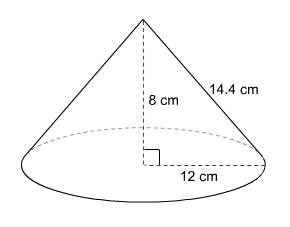 1). what is the volume of this oblique cone?  12π cm³ 40π cm³ 60