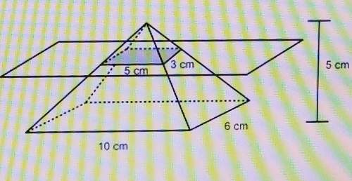 Aright rectangular pyramid sliced parallel to the base and shown what is the area of the resulting 2