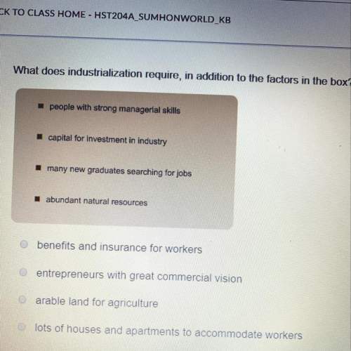 Urgent  what does industrialization require, in addition to the factors in the box?