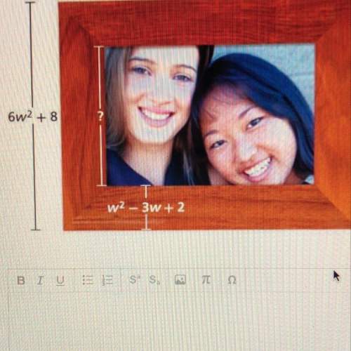 The measurements of a photo and it's frame are shown in the diagram. write a polynomial that represe