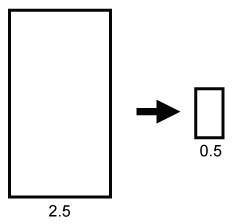 What scale factor was applied to the first rectangle to get the resulting image m