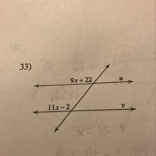 Find the value of x that makes lines u and v parallel.