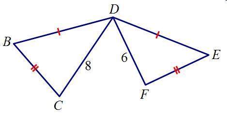 Write an inequality relating the measure of angle b and the measure of angle e