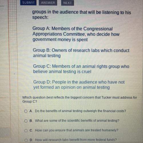Which question best reflects the biggest concern that tucker must address for group c? &lt;