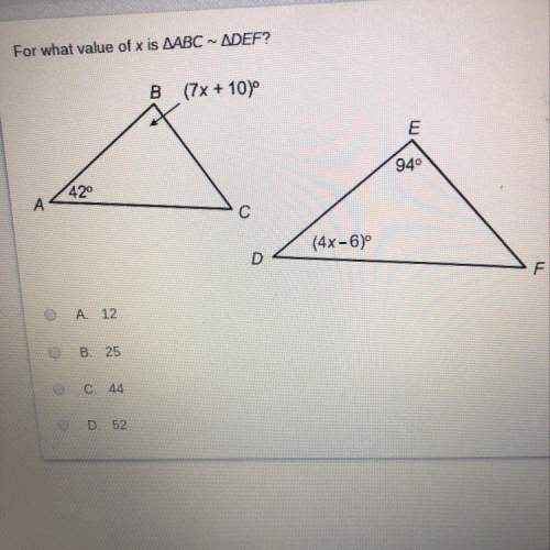 For what value of x is triangle abc congruent to triangle def?