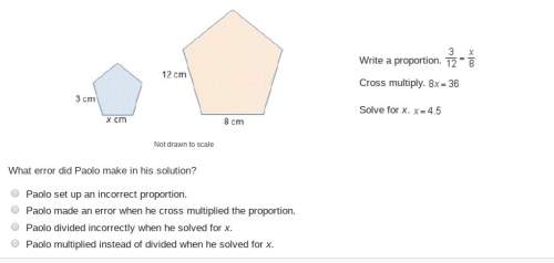 Paolo was asked to find the original dimension of an enlarged pentagon. his solution is shown next t