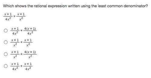 Which shows the rational expression written using the least common denominator?
