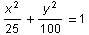 Solve the following system.  x^2/25+y^2/100 = 1 a {(3, 4), (-3, 4)} b