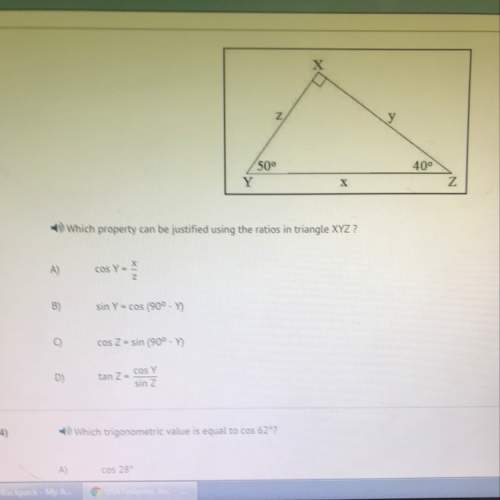 Which property can be justified using the ratios in triangle xyz