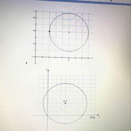 Find the center and radius, then write the equation of each circle.