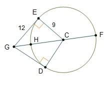 Points h and f lie on circle c. what is the length of line segment gh? a.3 unitsb.4 unitsc.5 unitsd.
