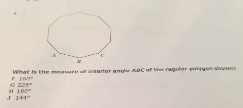 What is the measure of interior angle abc of the regular polygon shown?