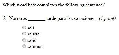 Idon't understand spanish grammar that much.  there are three questions. 5 points per question