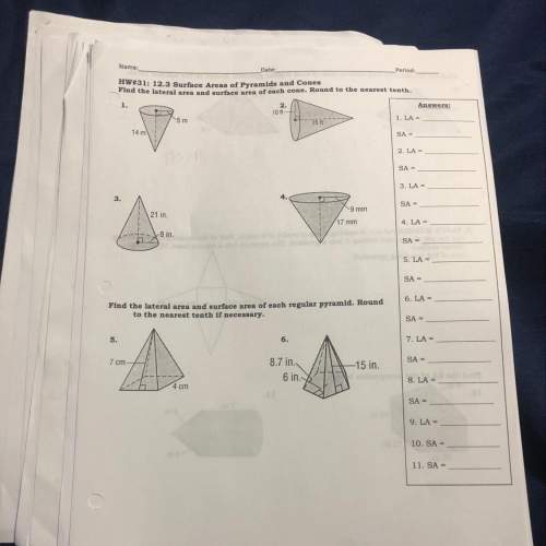 Hw 31 surface area of pyramids and cones