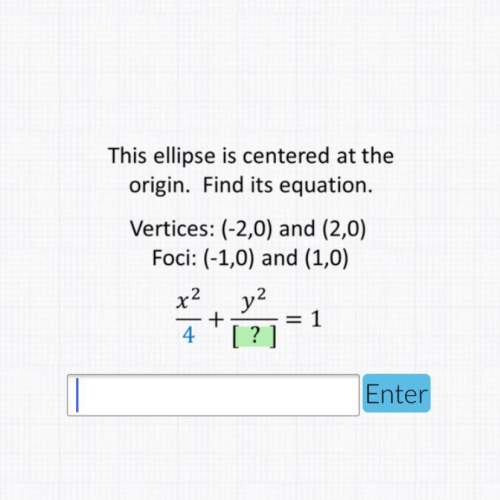 An ellipse is centered at the origin. find it’s equation. vertices: (-2,0) and (2,0)