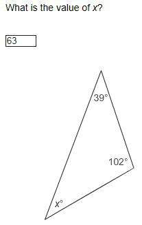 when you have a triangle and 2 of 3 angles are given the degrees and the last one is unknown, you