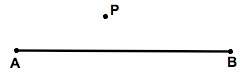 Ruthie wants to construct a line that passes through point p and is perpendicular to ab. what should