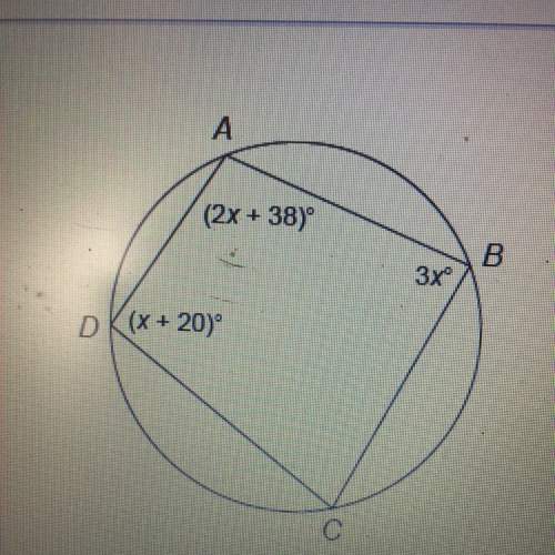 Quadrilateral abcd is inscribed in this circle. what is the measure of angle c?