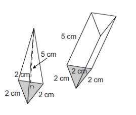 Which statement correctly describes the relationship between the volume of the triangular pyramid an