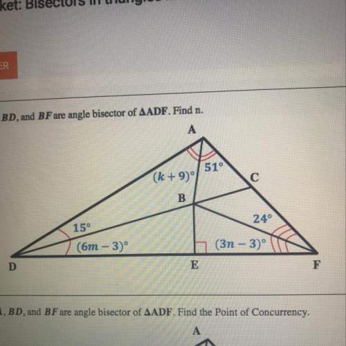Ba, bd and bf are angle bisector of adf find n
