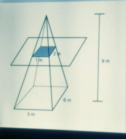 Asingle rectangular pyramid is sliced parallel to the base as shown what is the area of the re
