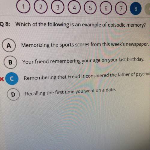 Which of the following is an example of episodic memory? (it is not c)