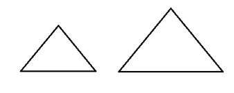 The two triangles above are similar. which description must be true about these similar