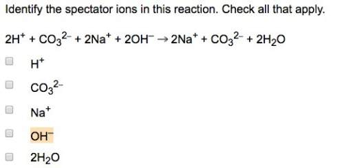Identify the spectator ions in this reaction. check all that apply.