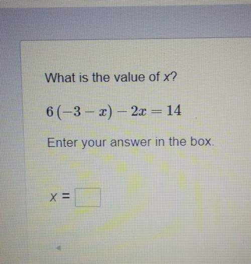 What is the value of x? 6(-3 - 2) - 2x = 14enter your answer in the box