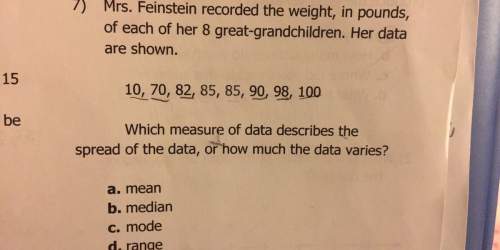 Mrs.feinstein recorded the weight, in pounds, recorded of each of her 8 great-grandchildren. her dat