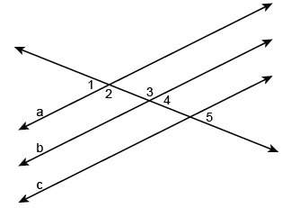 In the figure, lines a, b, and c are parallel and m∠4=48° . drag and drop the correct an