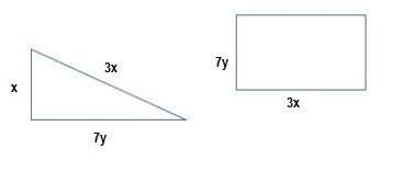 the perimeter of the triangle is 41 inches. the perimeter of the rectangle is 66 inches