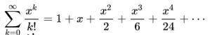 Can someone explain to me the elements of this exponential function expressed as a power series?