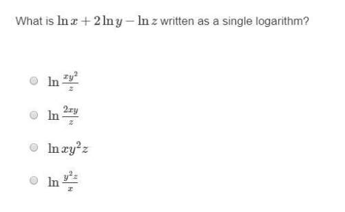 What is lnx+2lny−lnz written as a single logarithm?