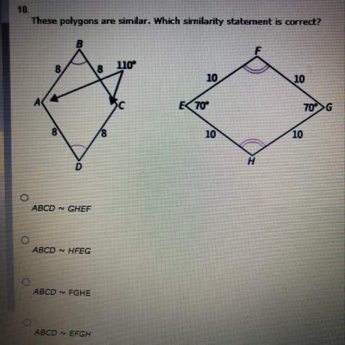 These polygons are similar. which similarity statement is correct?
