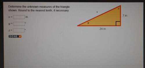 Determine the unknown measures of the triangle shown. round to the nearest tenth, if necessary.