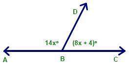Angle abd and angle dbc are supplementary. find the value of x. a. 6 b. 8 c.