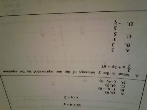 What is the y intercept of the line represented by the equation