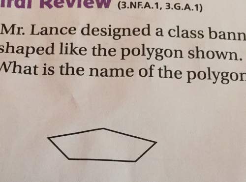 In review mr. lance designed a class banns shaped like the polygon shown. n hat is the name of the p
