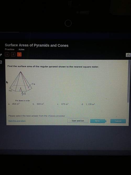 Find the surface area of the regular pyramid shown to the nearest square meter  can some