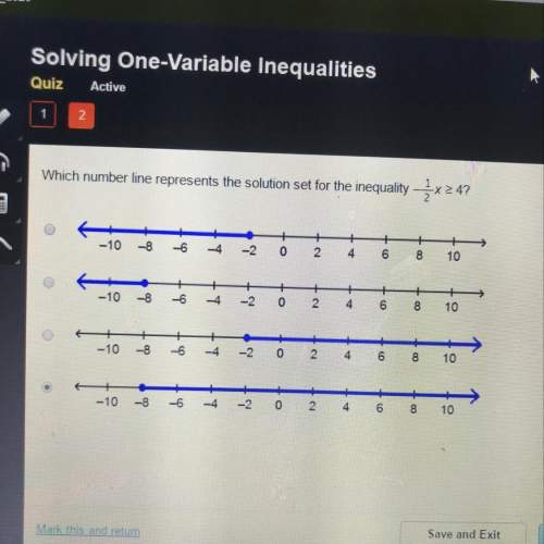 Which number line represents the solution set for the inequality -1/2x&gt; 4?