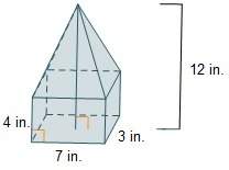 What is the volume of the composite figure?  cubic inches