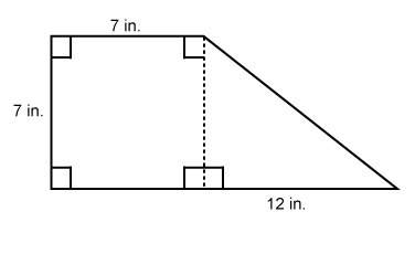 What is the area of this figure?  49.5 in² 66.5 in² 84 in²