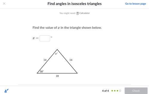 Answer this fast for 20 points!  find the value of x in the triangle shown below