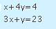 Solve the system of equations using the substitution method.