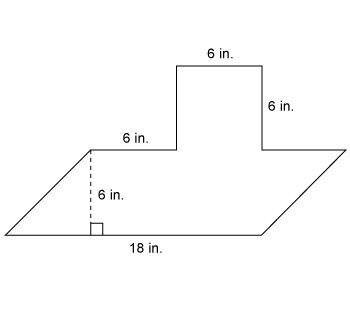 What is the area of the figure that is made up of a square and a parallelogram?